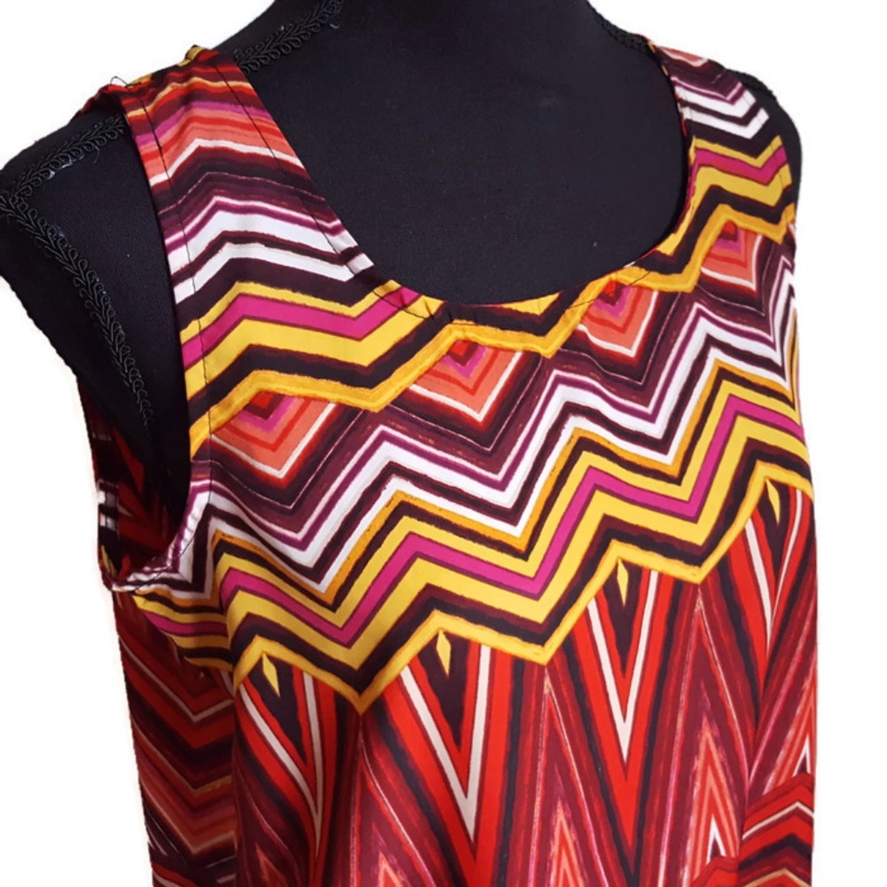 Olive & Oak Red Chevron High Low Tank
